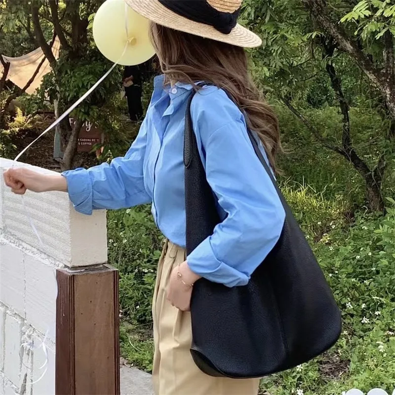 Hot Sale Retro underarm tote bag 2022 Korean popular large-capacity soft pu leather shoulder tote bag