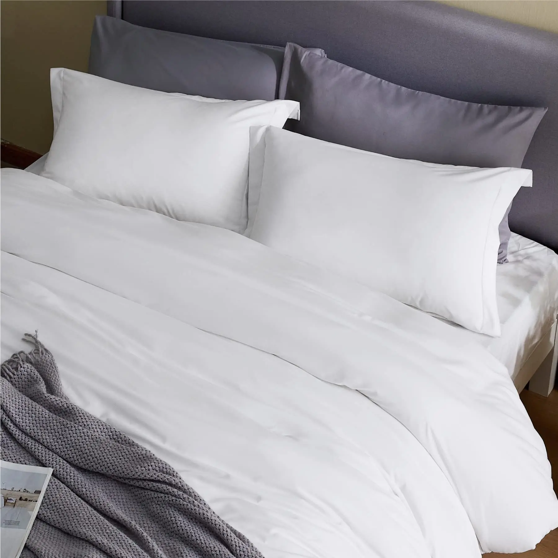 Wholesale Wrinkle Resistant super soft Brushed Microfiber duvet cover Set with Zipper Closure for home bedroom