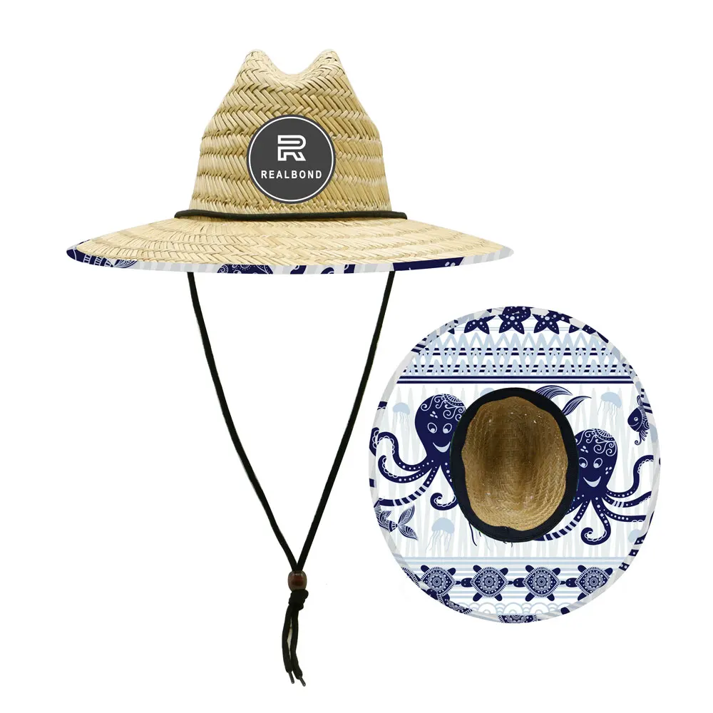 Sombrero playero летняя уличная Солнцезащитная Этническая Регулируемая соломенная шляпа спасателя