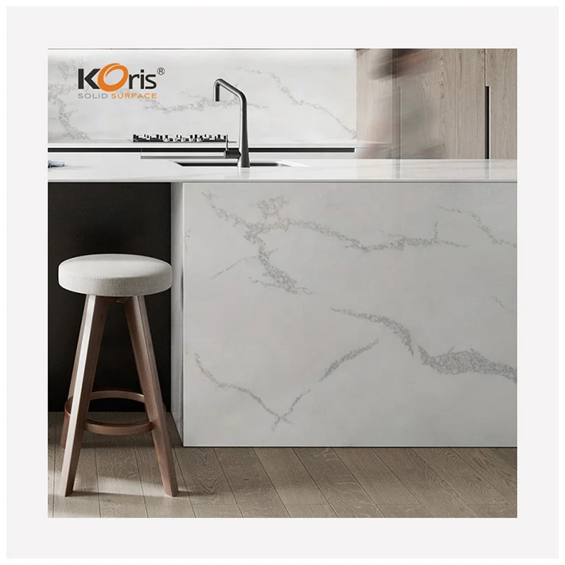 Koris popular artificial marble modified acrylic stone sheets 12mm kitchen islands