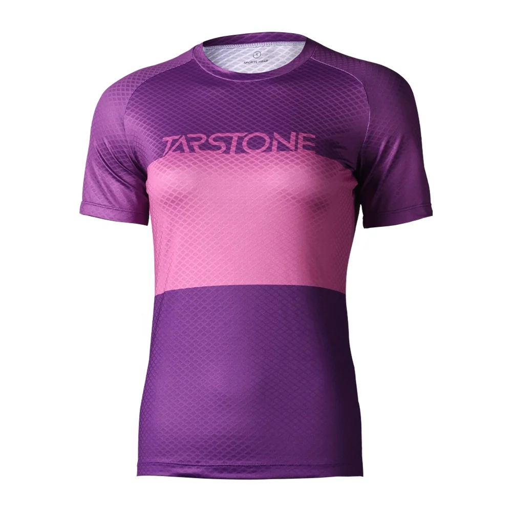 Purple Sublimation Running Shirt Custom Gym Shirts Women Sports T Shirt For Running Jogging Jersey