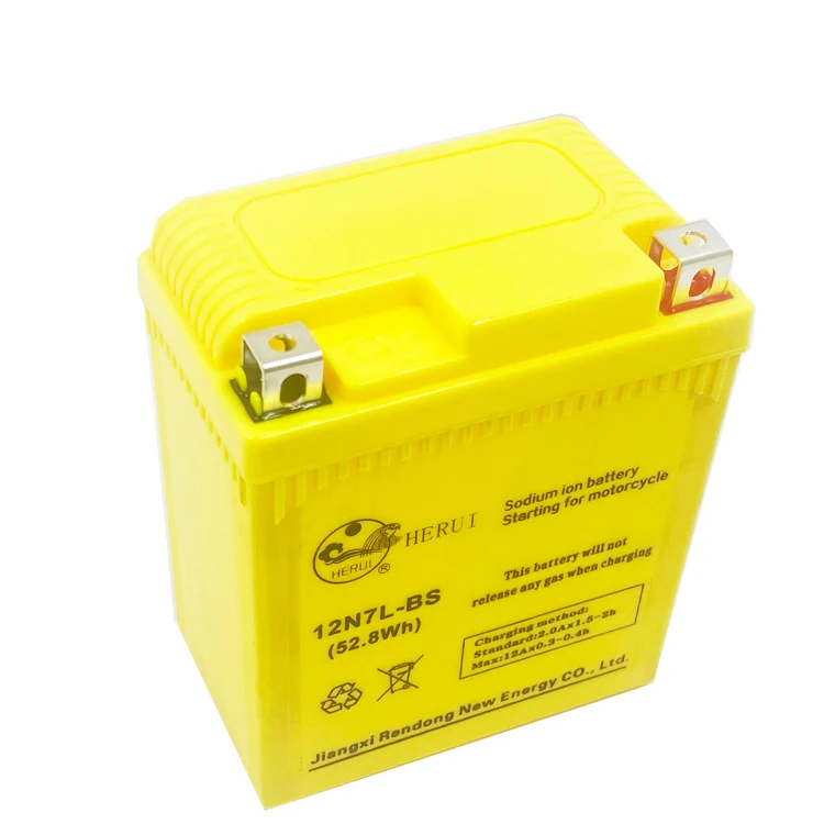 12v 4.4ah Rechargeable sodium Starting Lithium Ion Motorcycle Battery 12N7L-BS for motorbike diesel engine