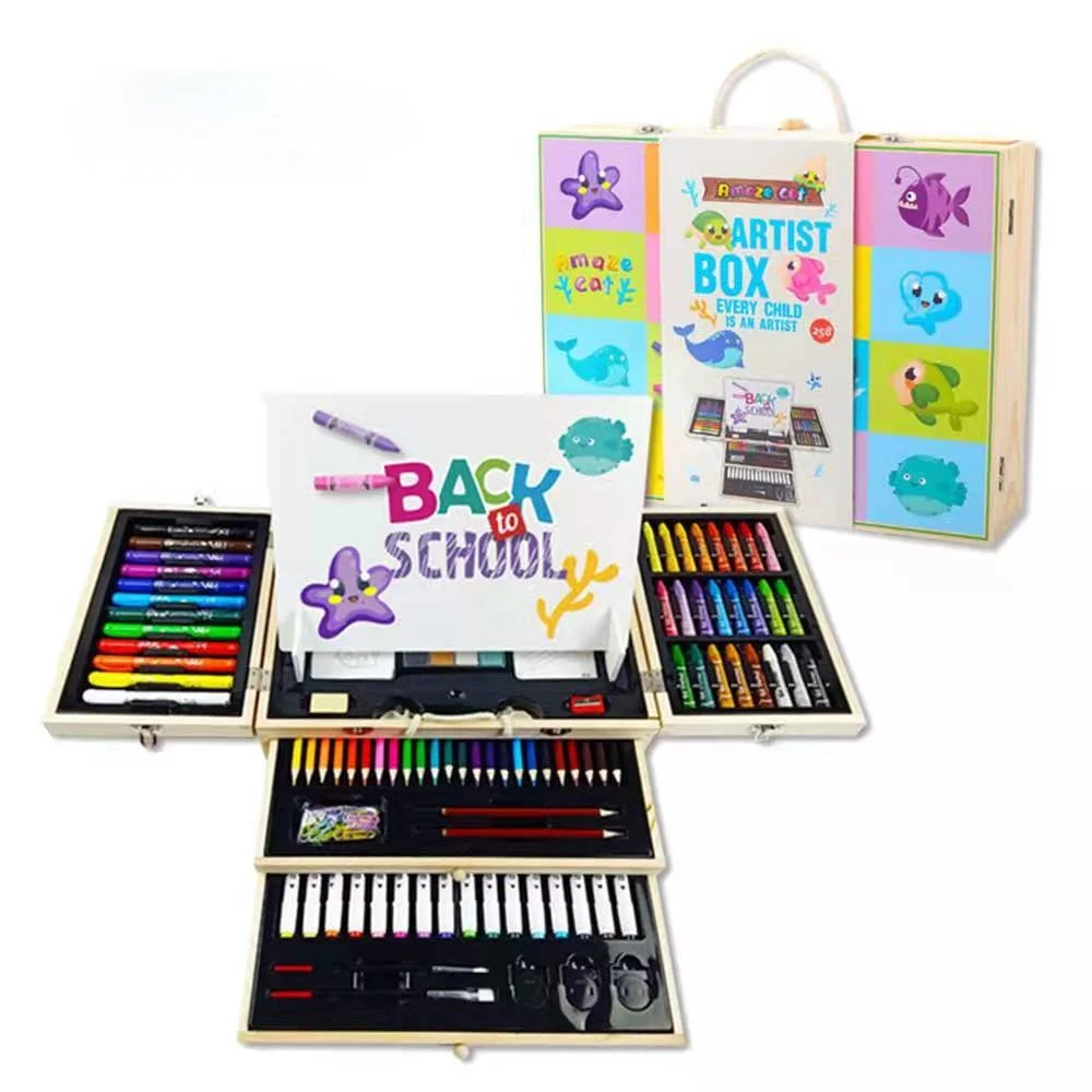 New Design Best Selling Art Products Waterproof Drawing Tool 3 Tiers Watercolor Painting Gift Set For Kids School Arts Supplies