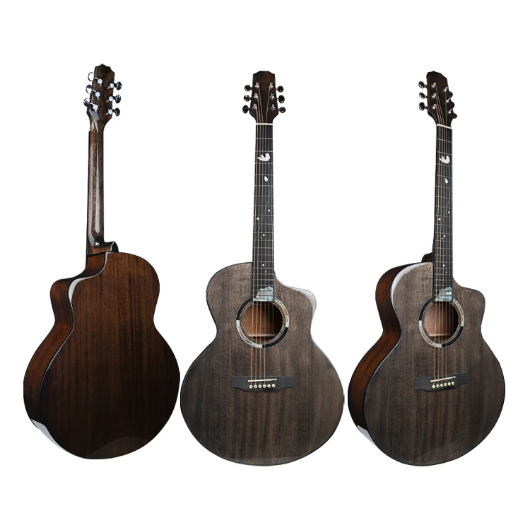 China Wholesale Maple Inlaid Rosette High Quality Acoustic Jumbo Guitar