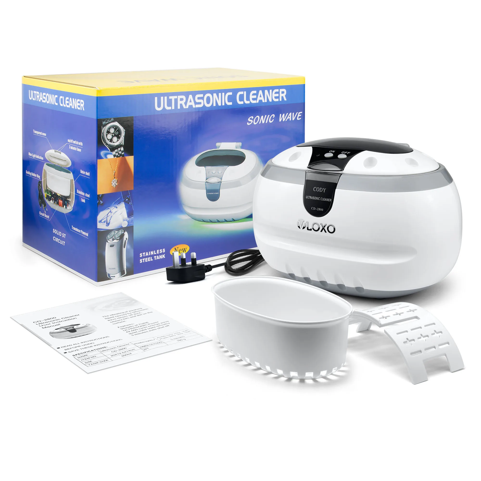 Portable Household Ultrasonic Cleaner for jewelry, glasses, watches, dental