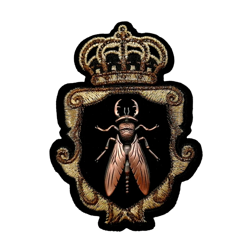 
China Characteristics handmade embroidered badge Applique bullion blazer badge Embroidery Patches 