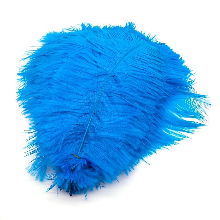 Fashion 20-25cm Blue Ostrich Feathers For Crafts Wedding Decoration Table Centerpiece Plumes Carnival Handicrafts Accessories