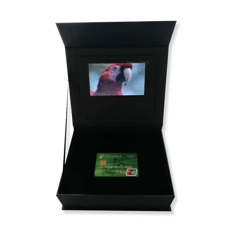promotion screen video player advertising gift packaging box 5 inch black video display box