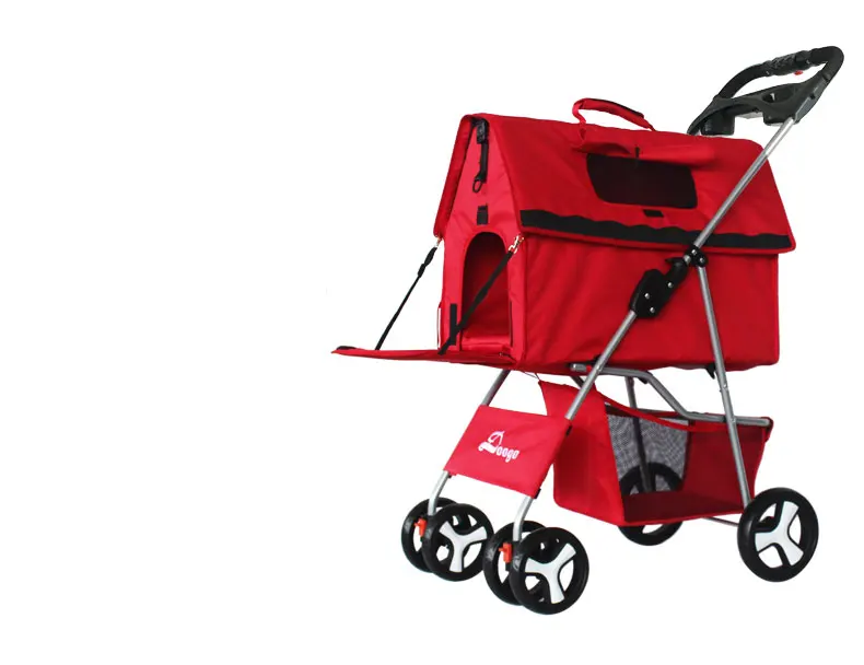 
Pet stroller cat and dog cage 4 wheel pet car 