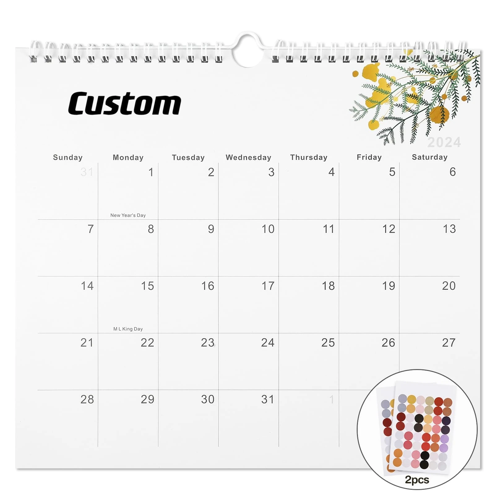 Reliable Wholesaler Custom with Your Own Designs Spiral Monthly Calendar Planner 2024 - 2025 Wall Calendar