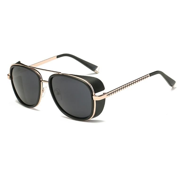 Iron Man  TONY Stark Sunglasses Men  Coating Retro Vintage Designer Sunglasses Steampunk Sunglass Oculos Masculino Gafas de