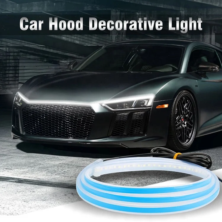 Others Car Light Accessories Flexible Daytime Running Light Strip Universal Decoration Lamp DRL For Car Hood Led Light