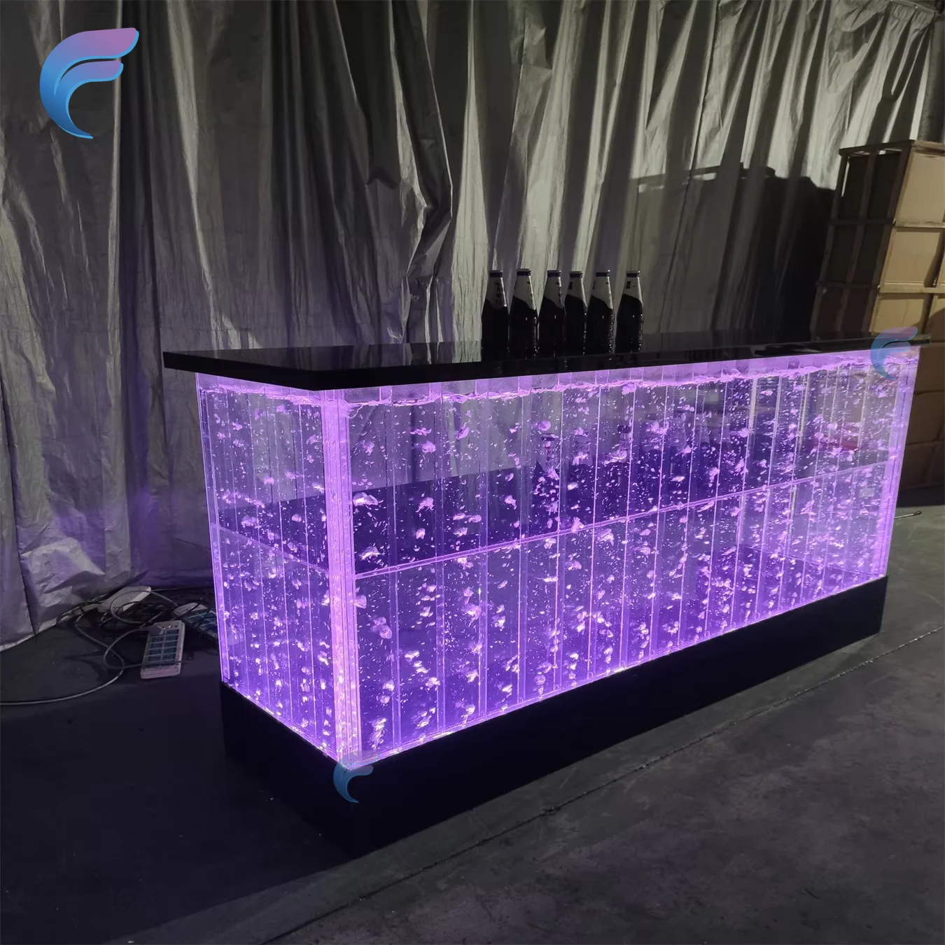 High Quality LED Lighted Bubble Bar Reception Table with Gradient Color Print for European Style Home Decor