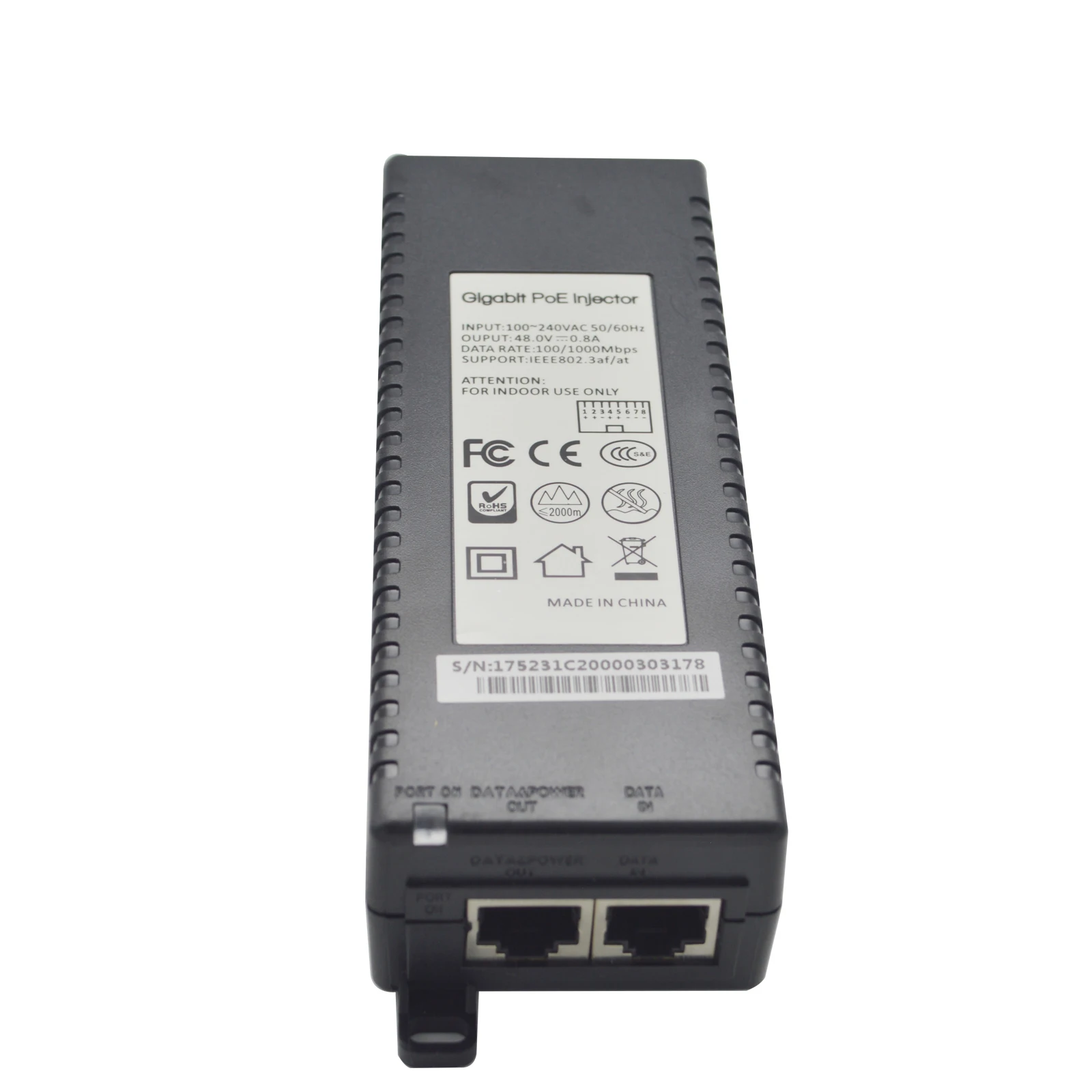  POE источник питания DC 56V инжектор rj45 ethernet адаптер с