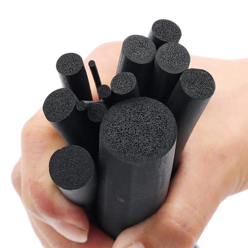 Black color EPDM  O-Ring  Rubber Foam Sealing Strip Round Sponge Cord