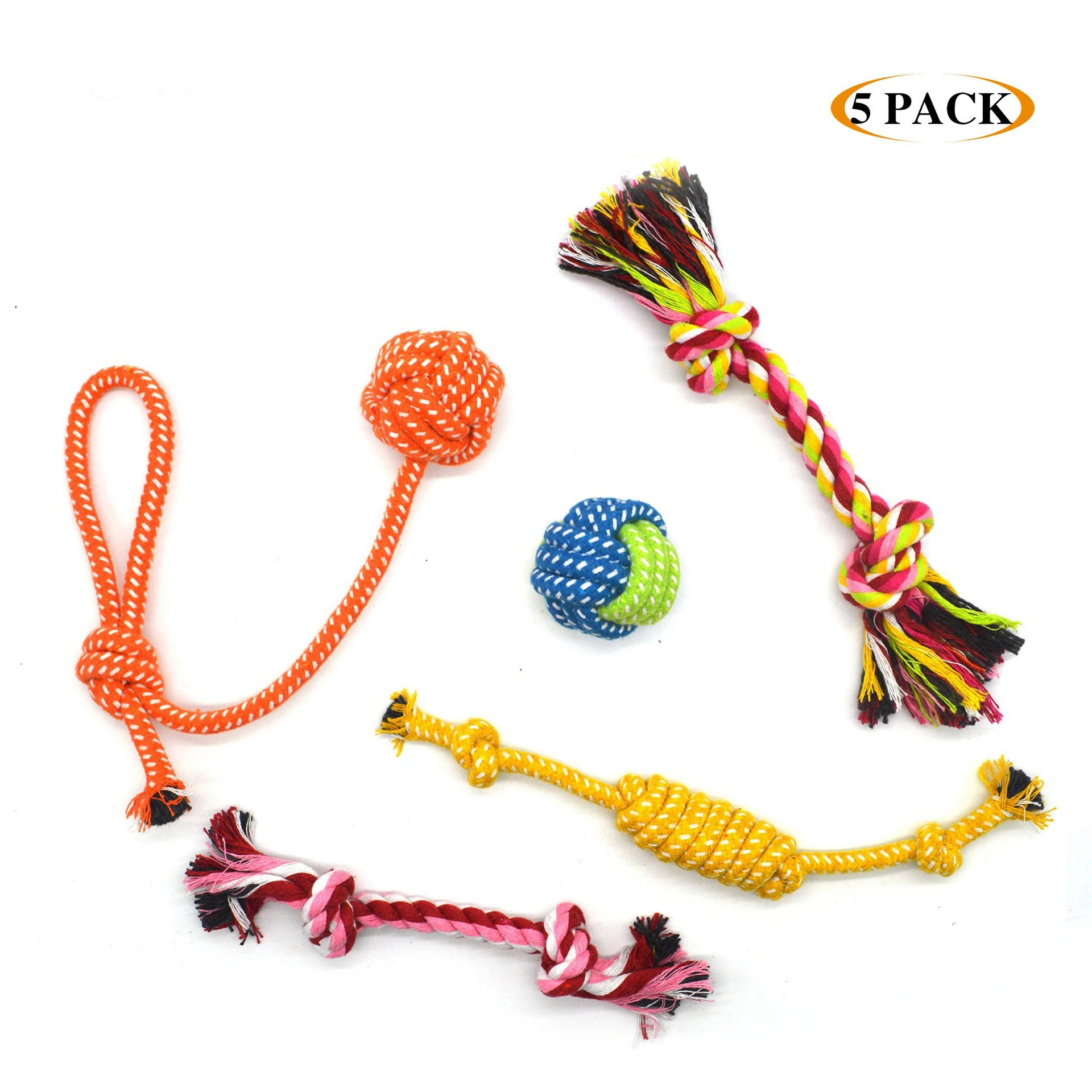 Pet Accessories Pet Chew Toys Squeaky Pet Chew Plush Toy and Cotton Rope Toys Variety Pack