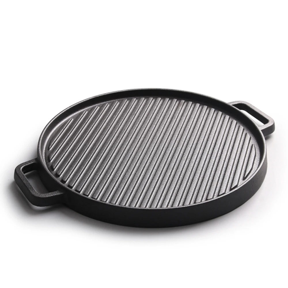 
Kitchen Ware Double Grill Pan Bakeware Cast Iron Cookware Set Frying Pan 