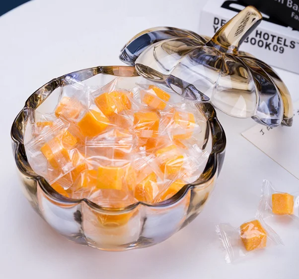 Creative Design Halloween Pumpkin Glass Candy Jars Tea Coffee Storage Jars Table Home Decoration Pendant Customized Logo