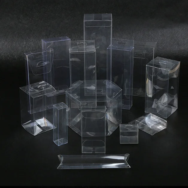Customized Design Recycled Plastic Transparent Clear Foldable Disposable Cheaper Flat Package Vinyl Box for Cosmetics and Gifts
