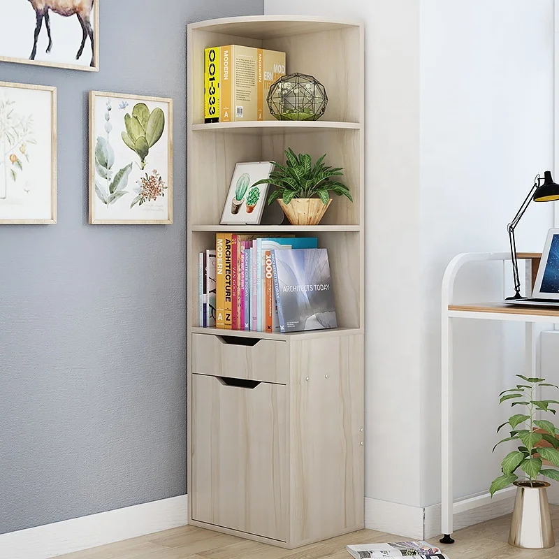 Modern Style Living Room Wooden Storage Book Cabinet Bookshelf Bookcase