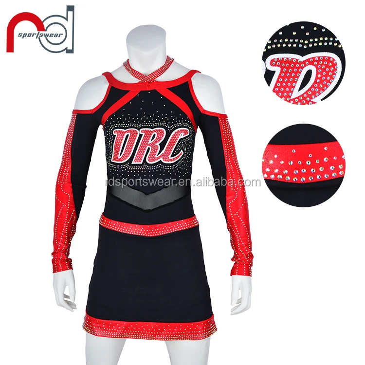 High Quality Allstar Cheerleading Uniforms Competition Rhinestone Custom Wholesale Cheerleader Uniform