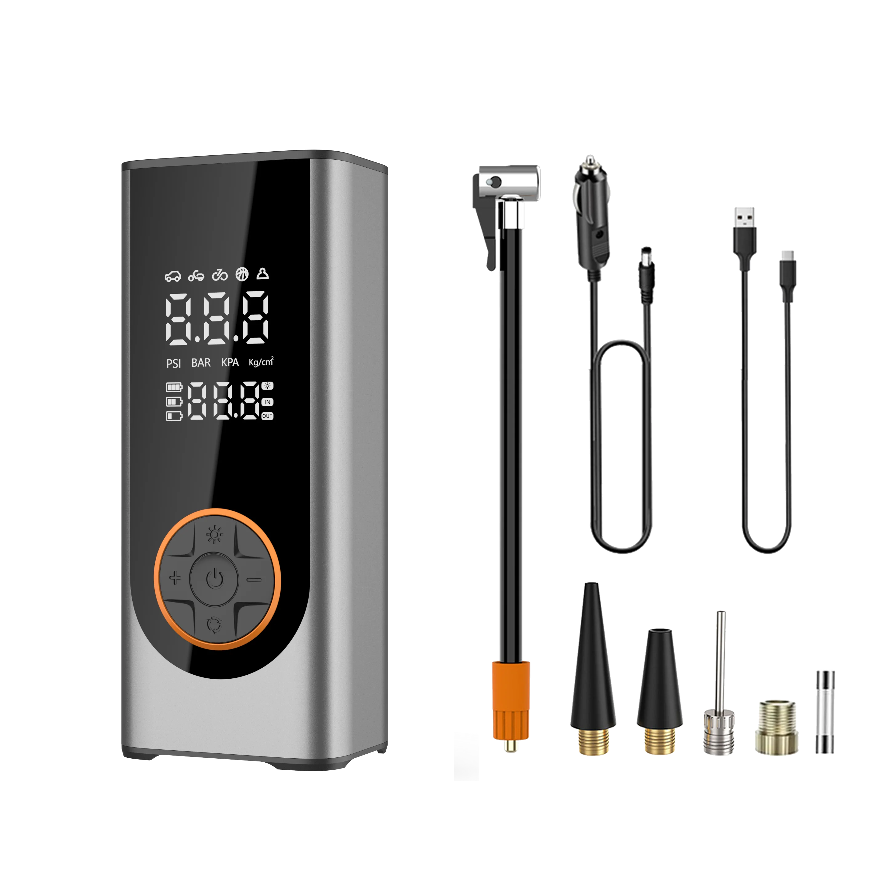 Upgraded 3*2000mah metal body Wireless Digital Car Tyre Inflator 12V Digital Display Portable Car Compressors Tire Inflators