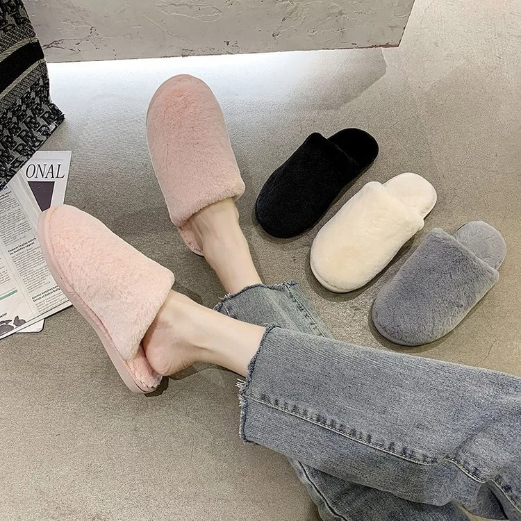 Hot-sale Cozzy Comfortable Slip Resistant Home Shoes Fuzzy Closed Toe Slippers Indoor