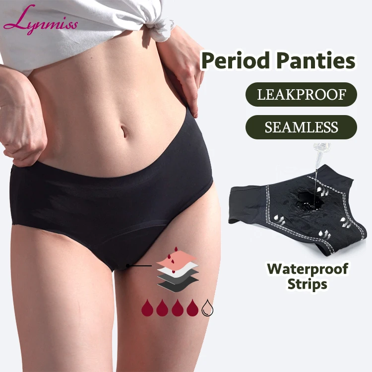 4 Layers Heavy Menstrual Flow Reusable Cotton Teens Plus Size Girls Bamboo Pfas Free Eco Friendly Seamless Period Panties