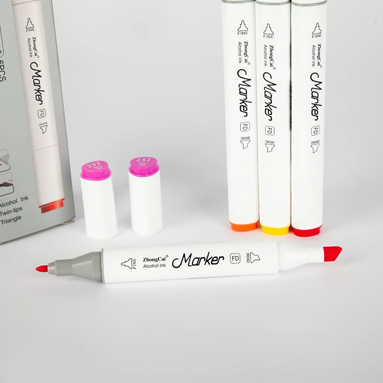 Dual tip highlighter marker pen for laminated paper