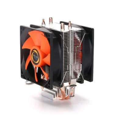 Flame Battleship Dual-fan CPU cooling fan Dual copper pipes for strong heat dissipation Multi-platform computer host radiator