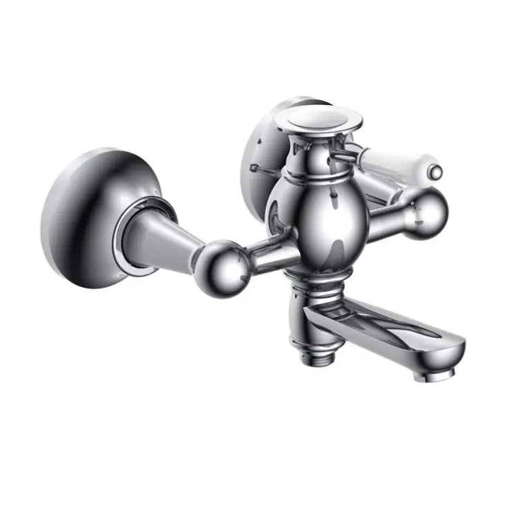 Хромированный латунный Смеситель для ванны и душа с керамической ручкой и поворотным носиком
