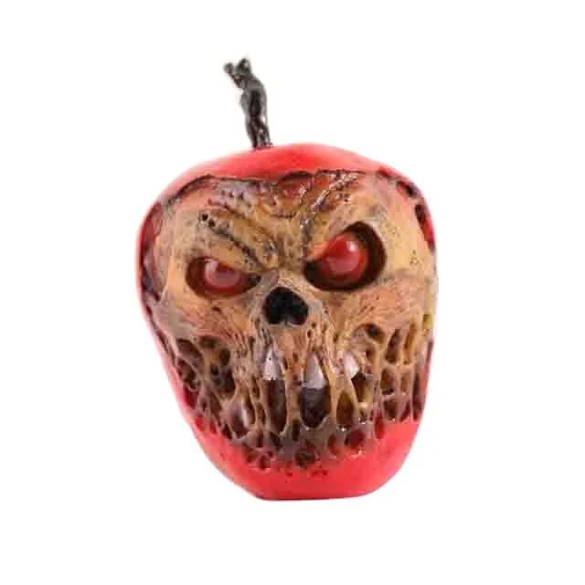 Creepy Home Decor Death Court Resin Red Apple Skull Model Sculpture For Halloween Gift