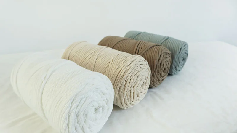 100% polyester braided cord 4MM polyester yarn for crochet
