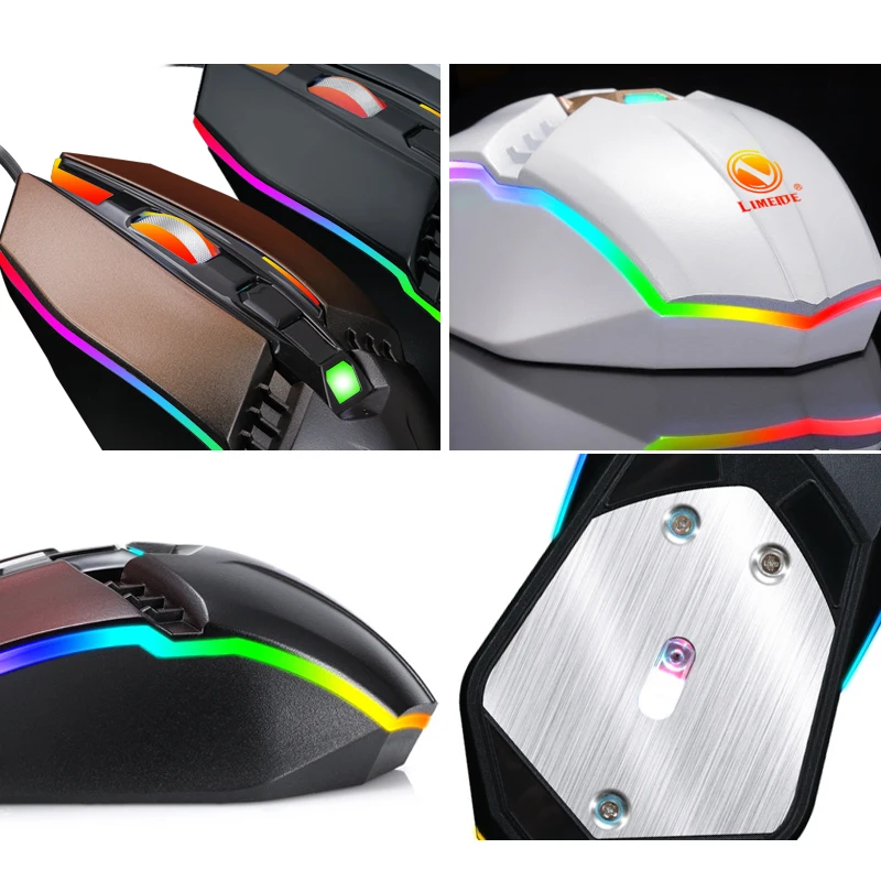Professional Wired game mouse 2400 DPI RGB Light USB computer Mouse Game mouse for PC laptop players