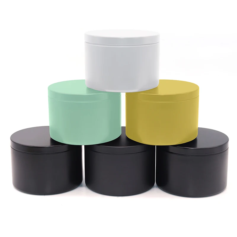 2oz 4oz 6oz 8oz 10oz 12oz 16oz tin candle containers custom colors empty round metal candle tin can with lid