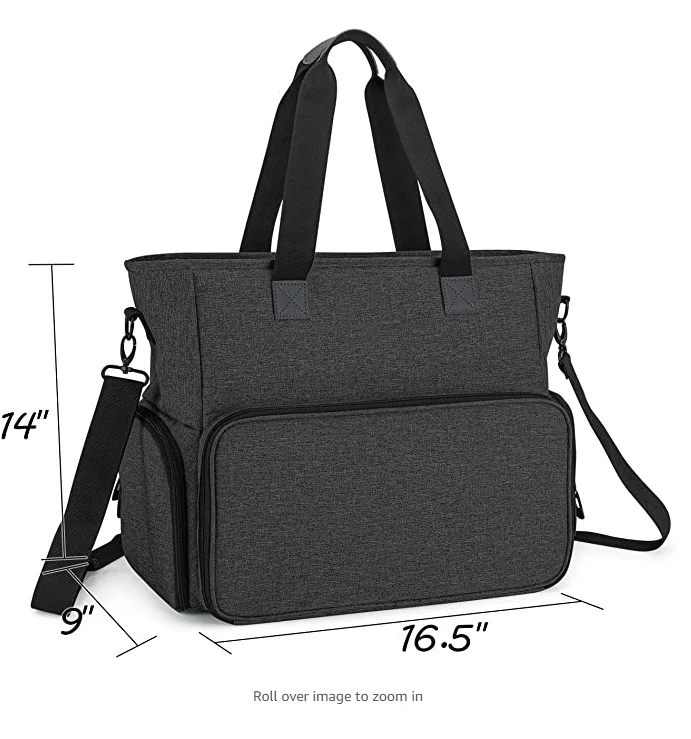 Nursing Clinical Bag with Padded Laptop Sleeve for Home Visits, Health Care, Hospice