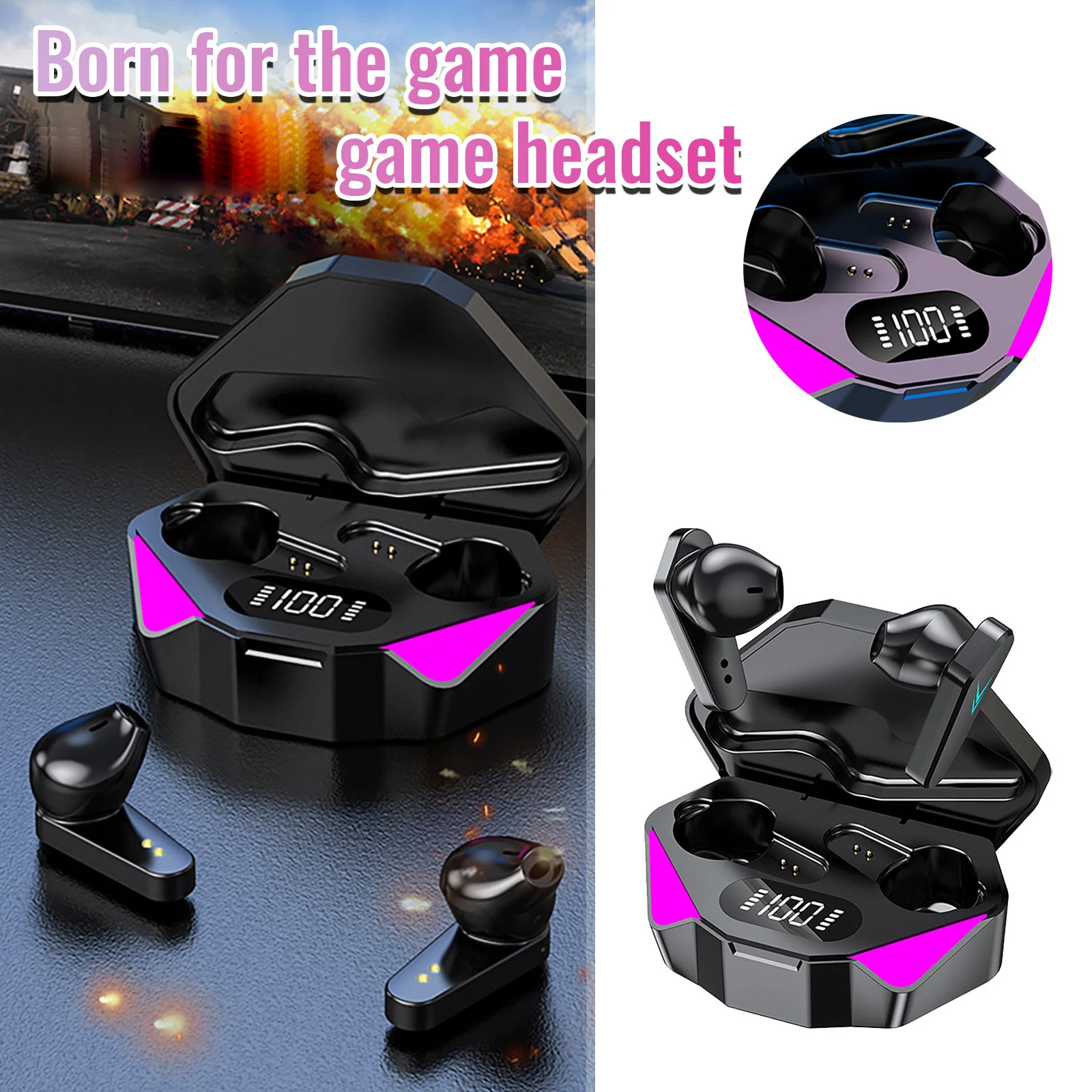 X15 Tws Wireless Gaming Earbuds With LED Gaming Lights Stereo Earphones Low Latency Bluetooth Headphone headsets