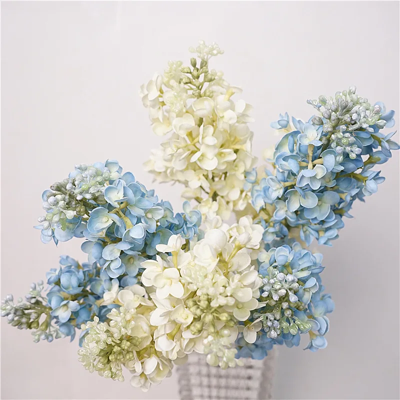 Lilac hand-feeling moisturizing artificial flower home table decoration floral French purple blue flower material