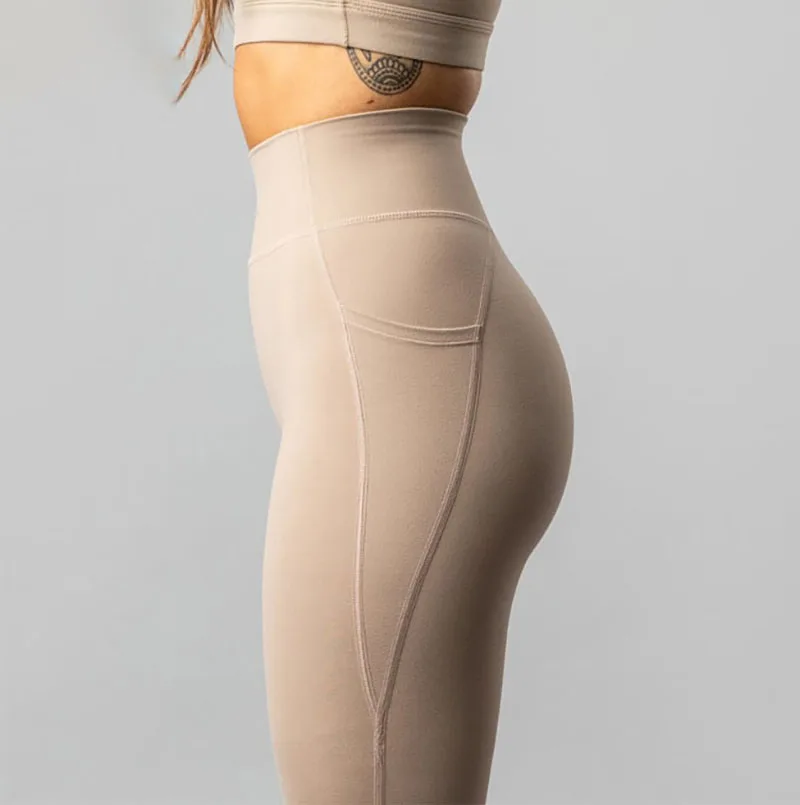 Workout gym thick high waist compression scrunch butt lift plus size yoga pants with pockets fitness leggings with logo