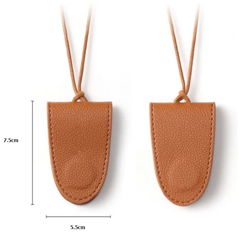 Portable Leather Hanging-Neck Magnetic Clip Eyewear Lanyard Glasses Storage Sunglasses Holder Hat Clip With Rope