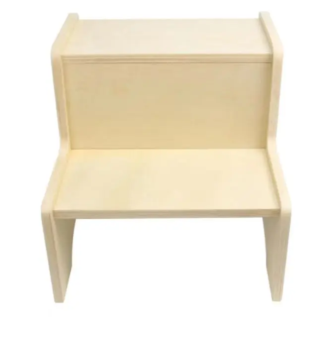 Factory Price Adjustable Two Step Wooden Stool Two Climbing Ladders Wooden Toddler Step Stool for Kids