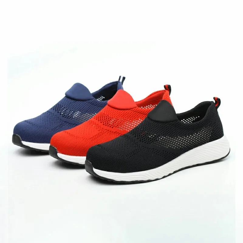 Light Weight Slip On Safety Shoes High Quality ESD Comfortable Summer Breathable Industrial Working Men for Men Unisex MD