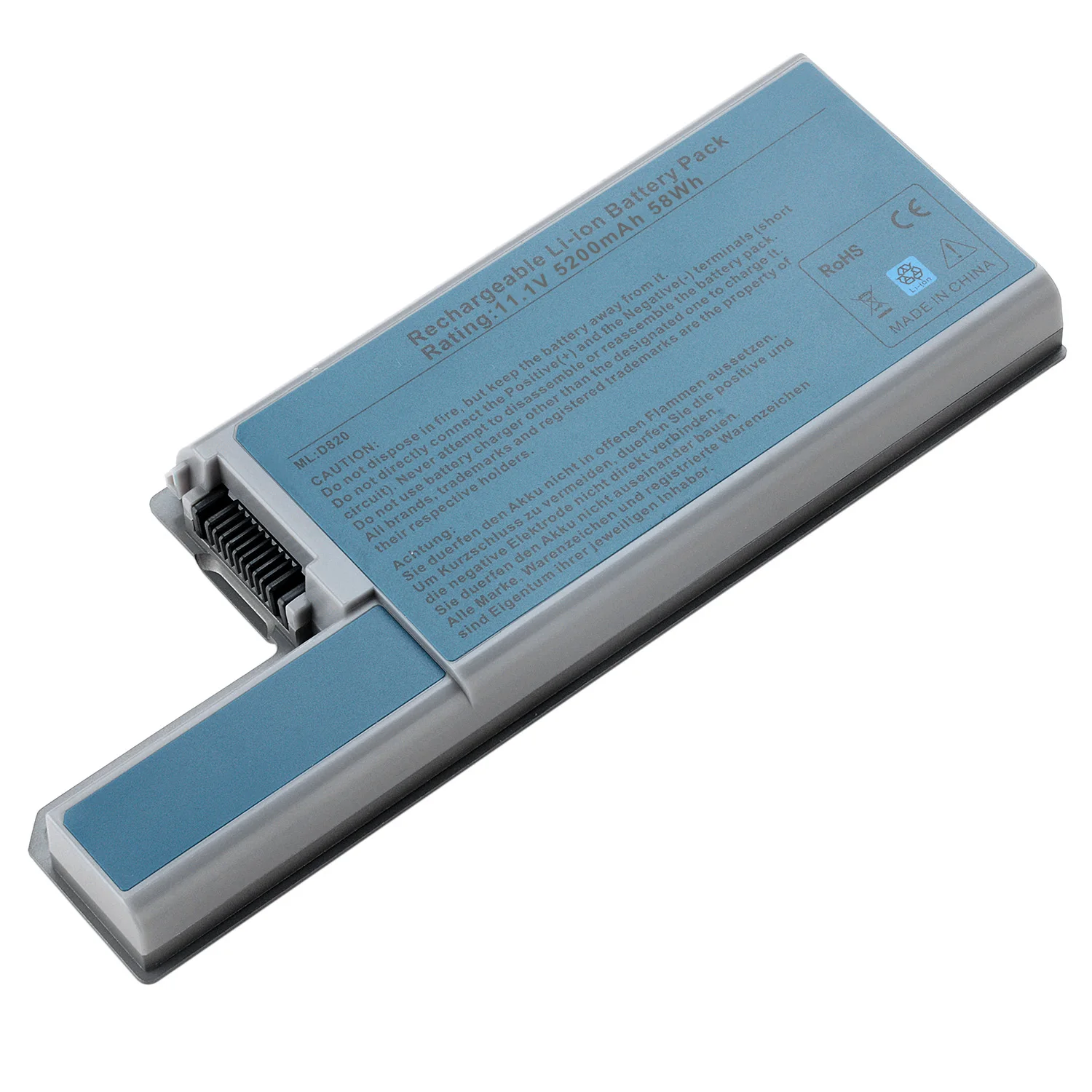 5200 mAh 6 Cells Rechargeable LI-ION Battery Pack D820 for Dell laptop batteries