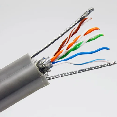 UTP Cat6e for elevator lift traveling flat cat6 cable CCTV cable for ip camera