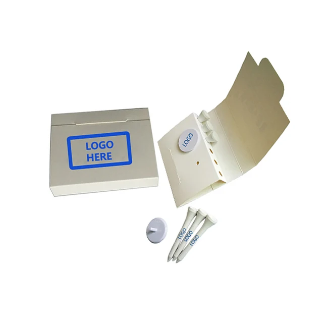 Логотип на заказ идеальный турнир для игры в гольф подарочные наборы спонсорской выставки с бамбуковыми тройниками гольфа пластиковые маркеры