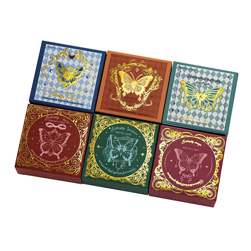 Butterfly Series Vintage Hand Ledger Seal Combination Niche Hand-Painted DIY Beech Wooden Material Hand Account Decoration Seal