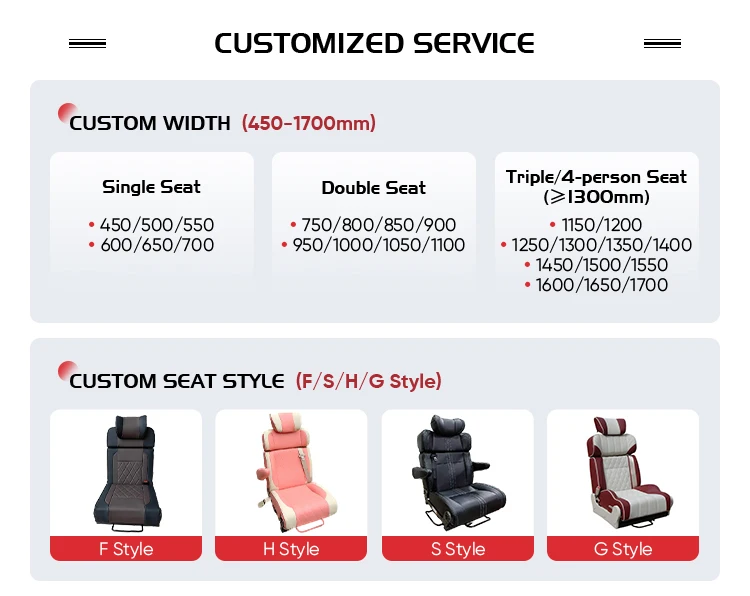 Vip Luxury Leather Car Passenger sofa seat Bed for Interior Tuning MPV VAN RV Limousine Campervan Motor home