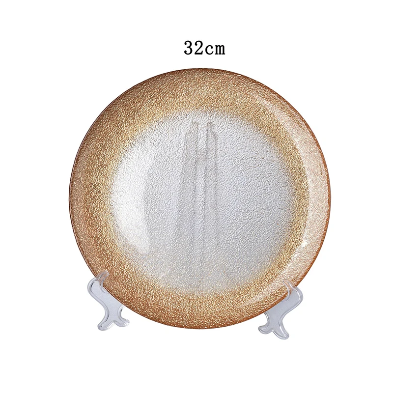 33cm 13 Inch Under Plate Silver Gold Glass Charge Plate Dish for Decoration Event Party Wedding