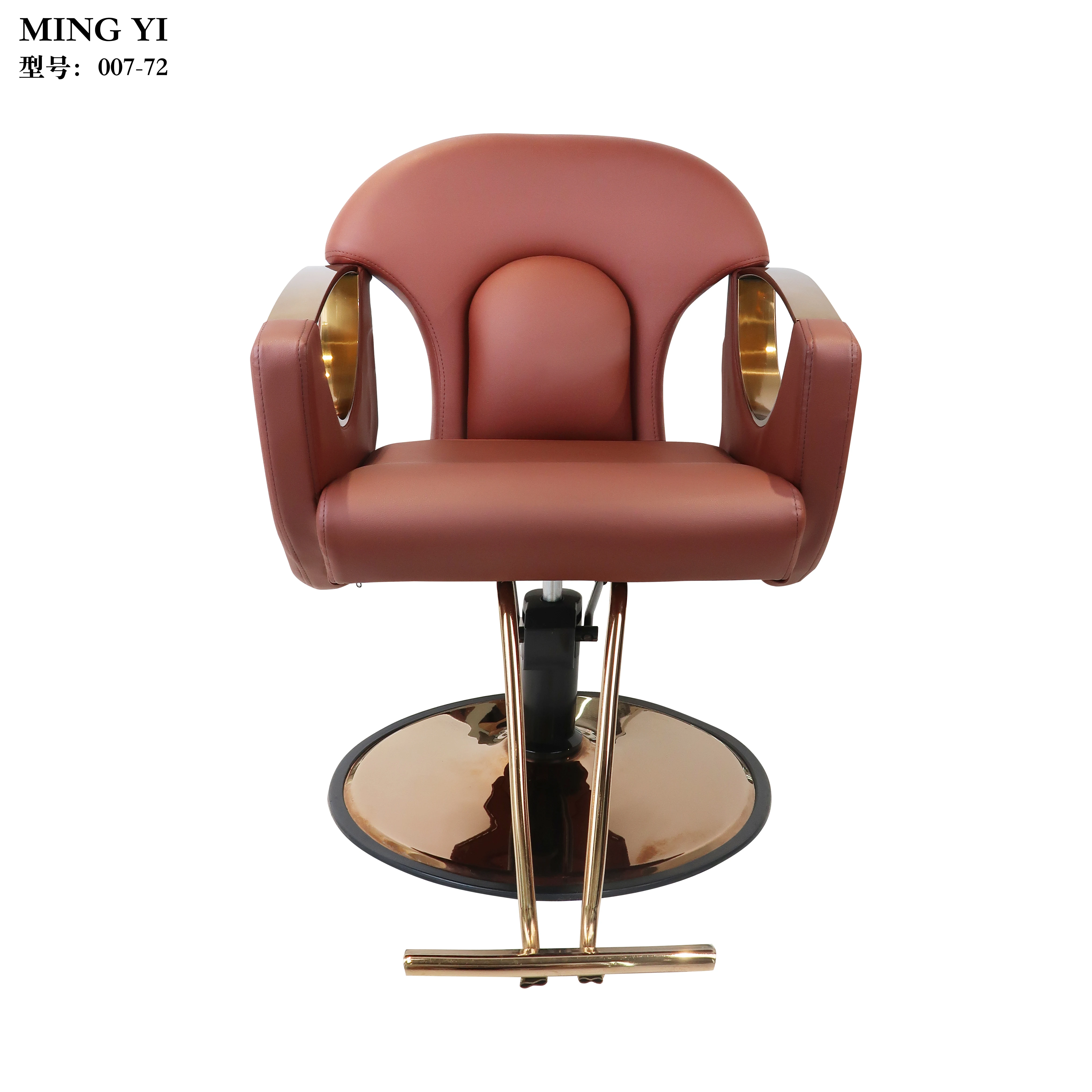 007-72 gold base no reclining hair cutting luxury barber chair for beauty salon