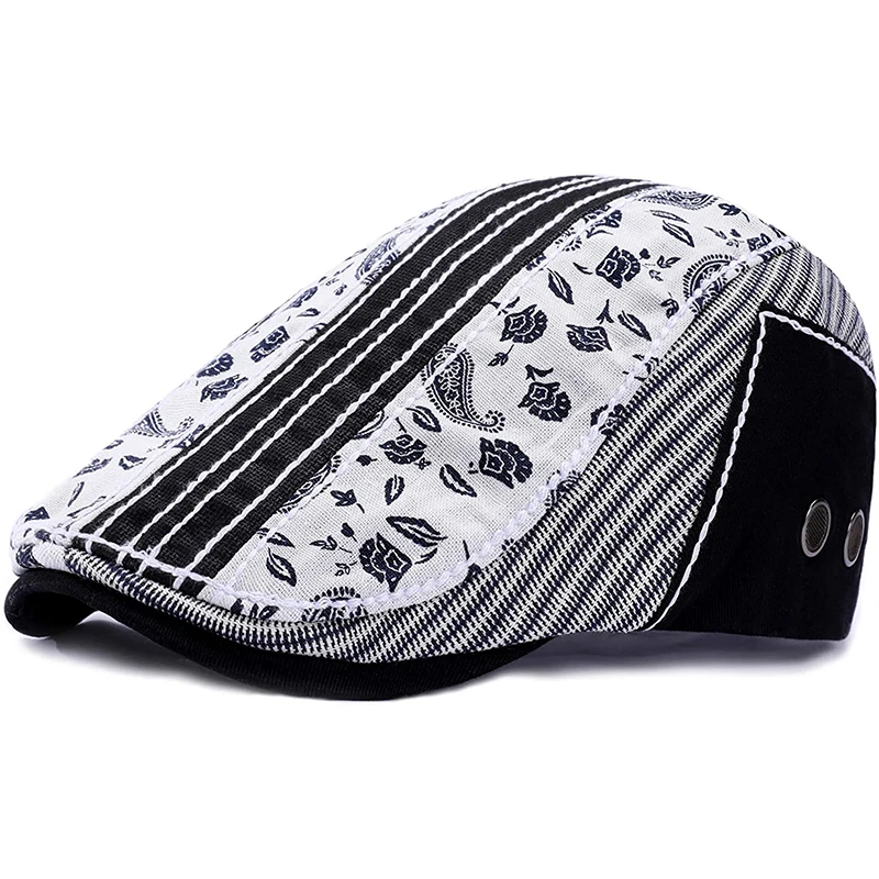 
2021 Hot Sale 100% Cotton Casual Beret Visor Caps for Men Women Summer Cabbie Newsboy Hat British Retro Cap Casquette Adjustable 